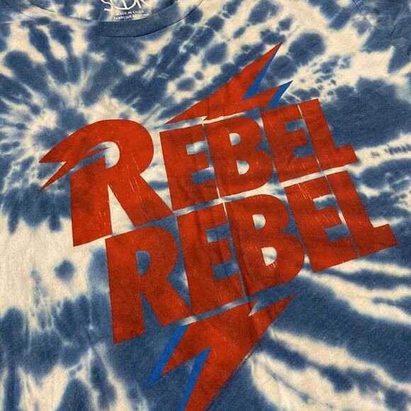 NWT Chaser Rebel Rebel David Bowie Blue Tie Dye T-Shirt Size Medium - Picture 2 of 9